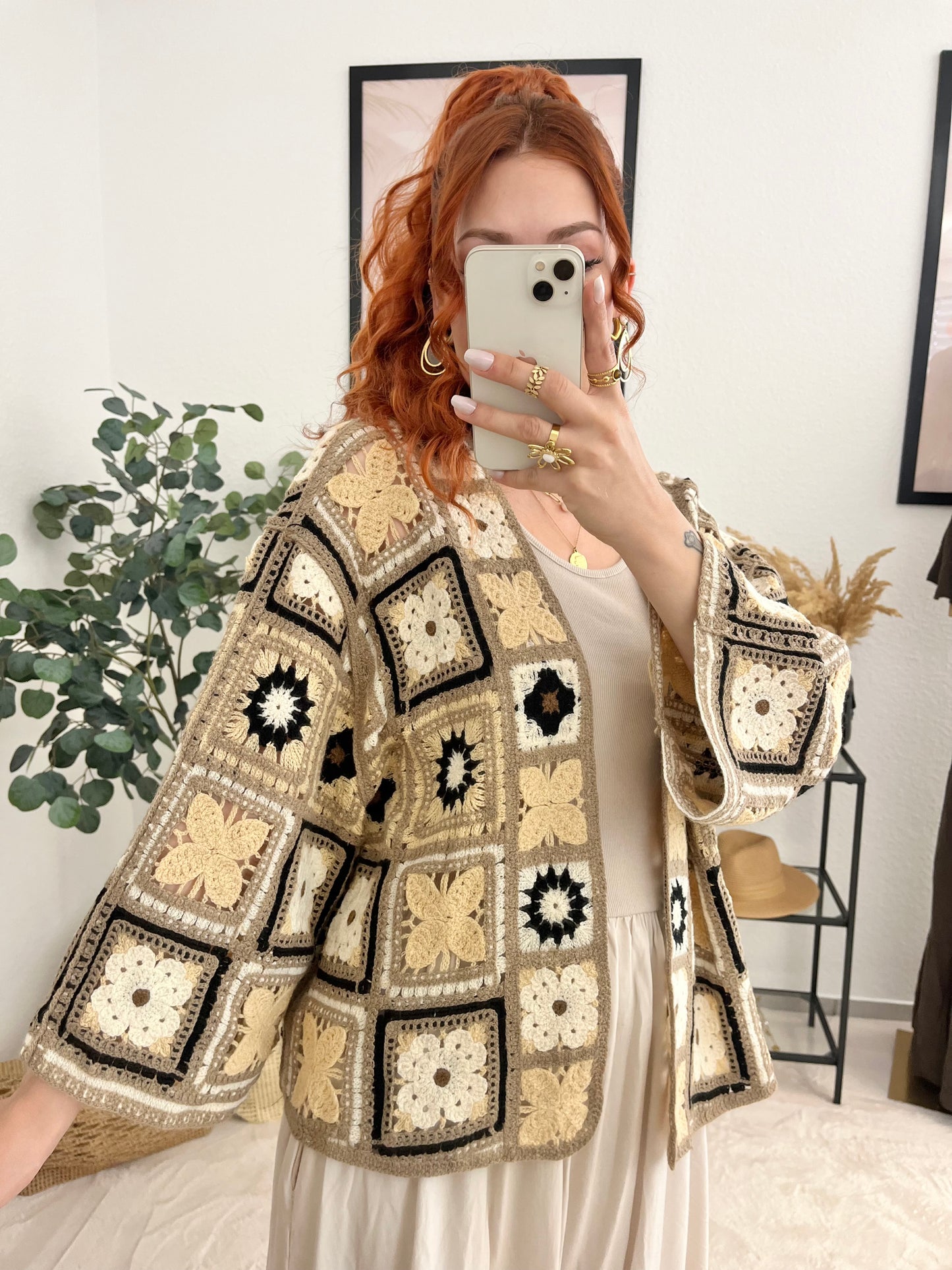 Jacke "Mareen" - gemustert Bohostil Jacke gehäkelt