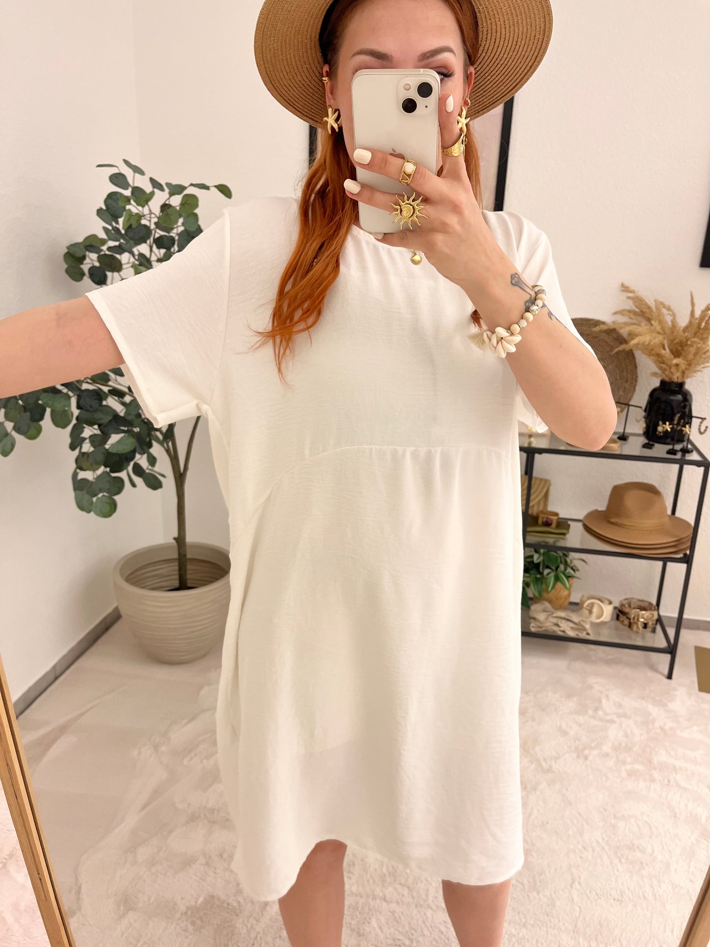 Kleid "Felina" weiß - leichtes Midikleid