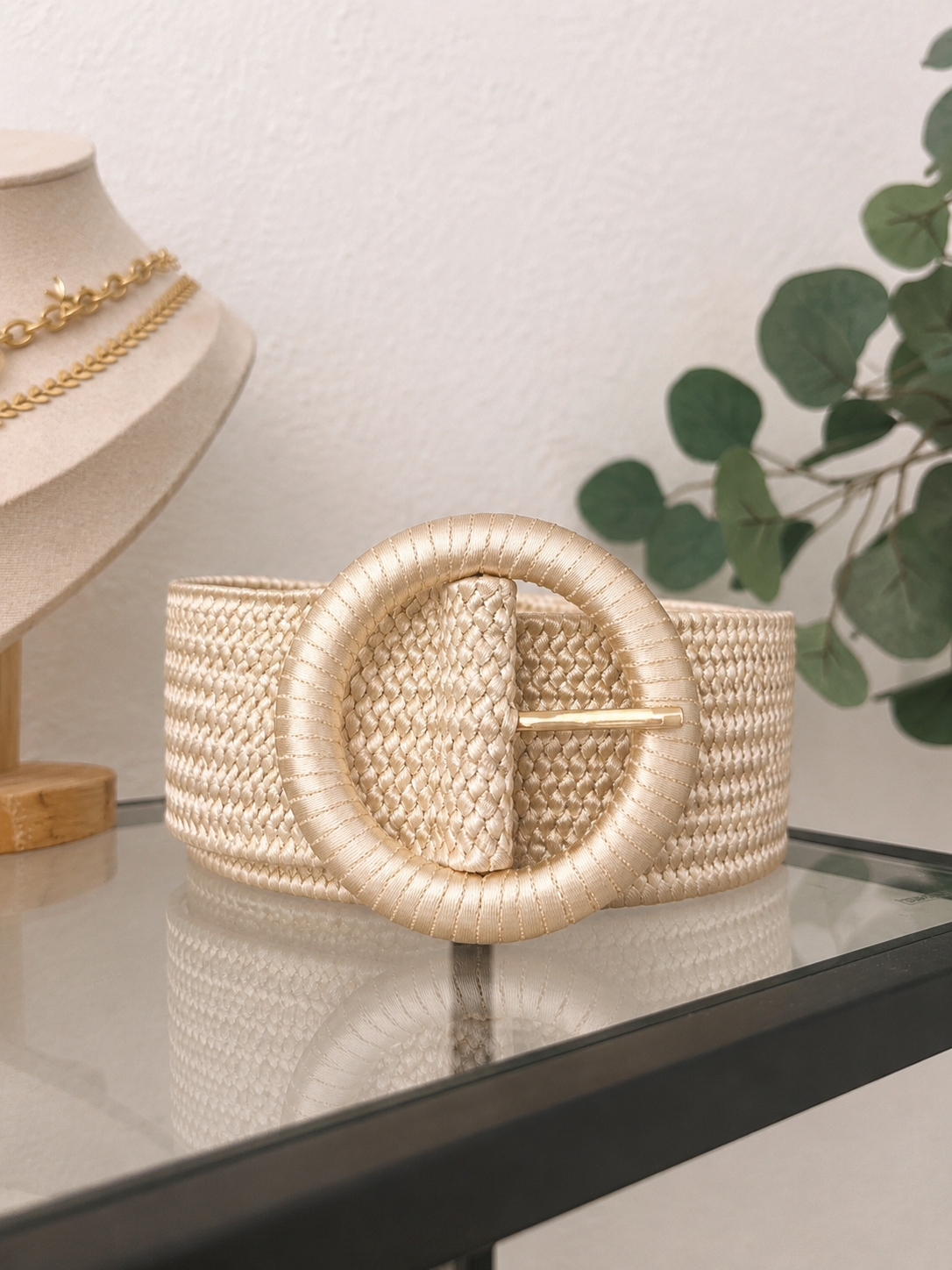 Gürtel "Jill" creme | gold - Tailliengürtel