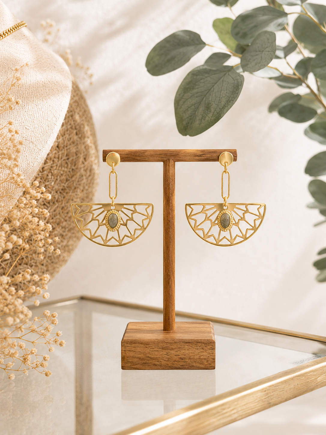 Ohrring "Samantha" gold mit Steinchen