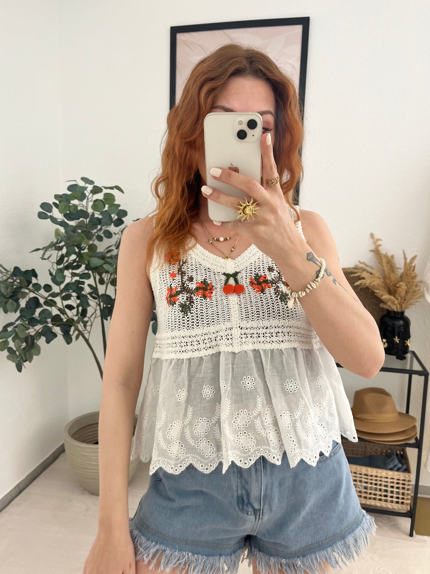 Top "Minni" Häkeltop mit Spitze