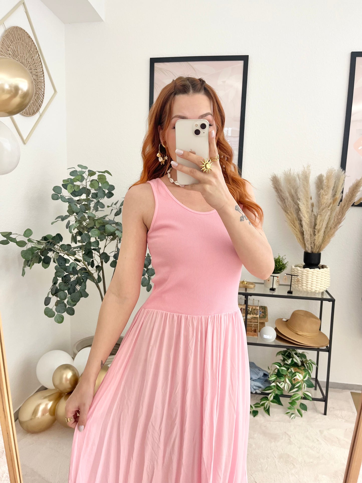 Kleid "Penelope" rosa - leichtes Sommerkleid mit Taschen