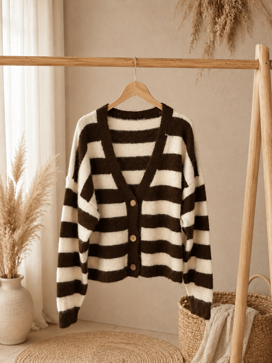 Cardigan "LOTTA" gestreifte Jacke mit Knöpfen