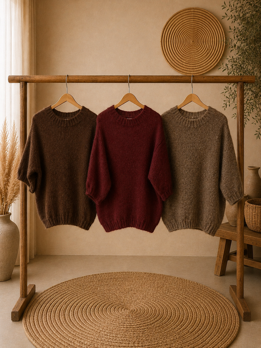 Kurzarm Pullover "KATJA" - verschiedene Farben