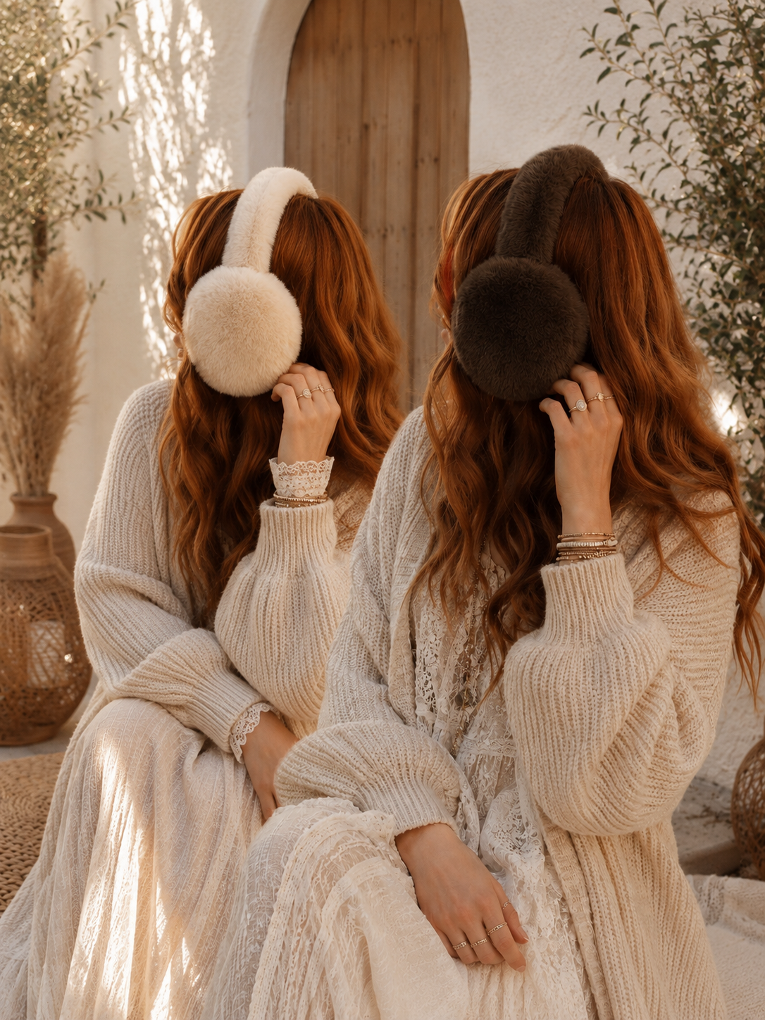 Ohrwärmer "COZY" - braun/creme