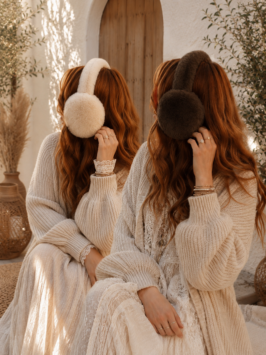 Ohrwärmer "COZY" - braun/creme