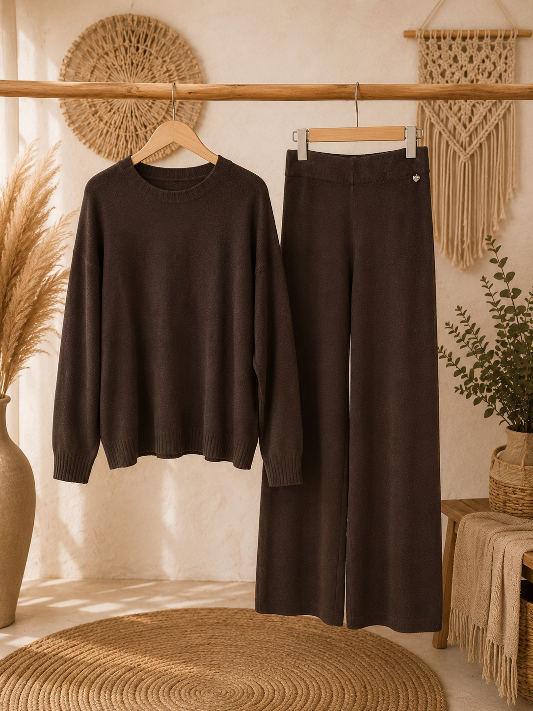 Zweiteiler "COZY" beige / braun