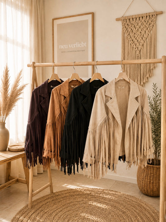 Fransenjacke "OLIVIA" Softwildlederlook - in verschiedenen Farben