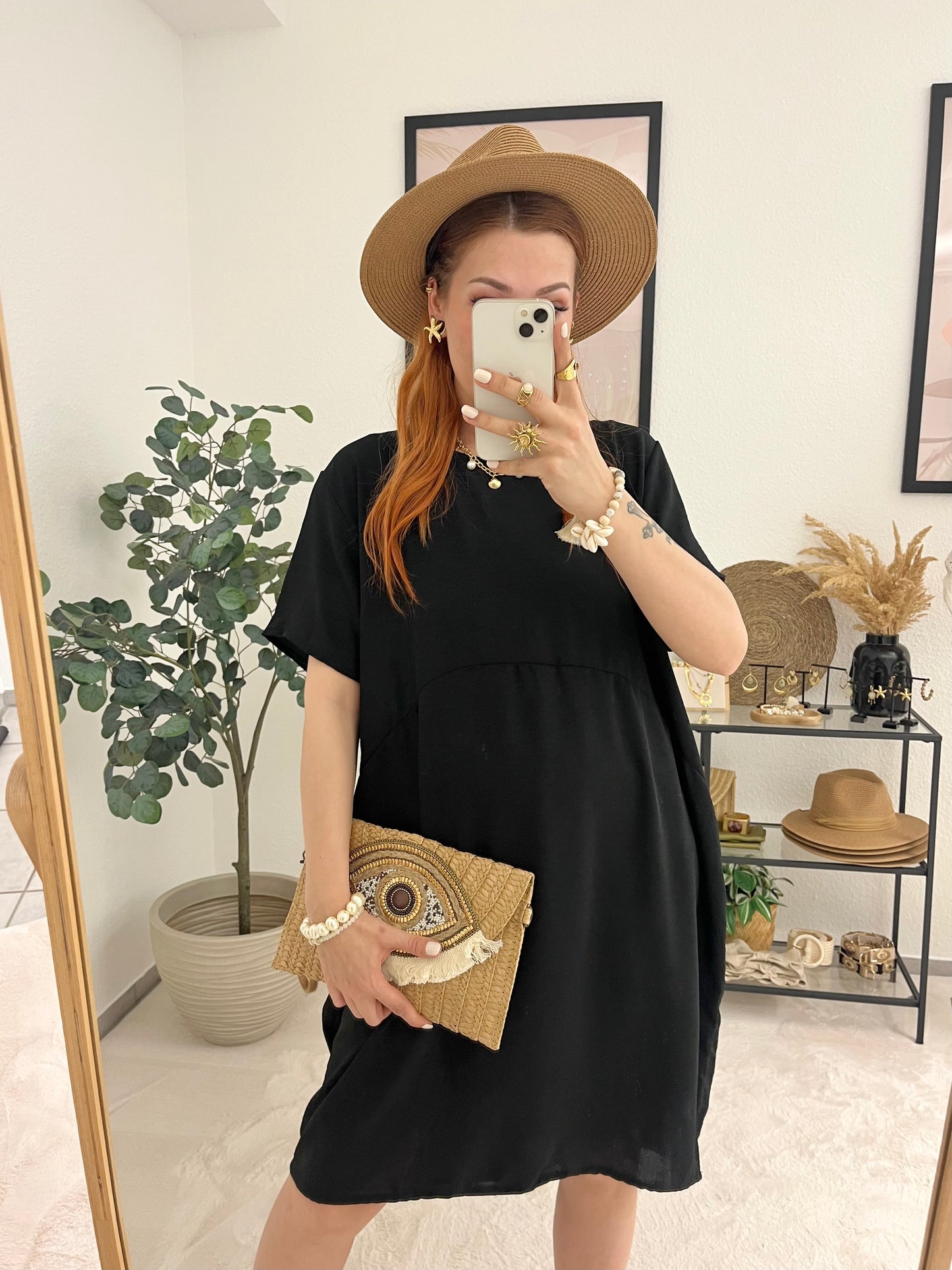Kleid "Felina" schwarz - leichtes Midikleid