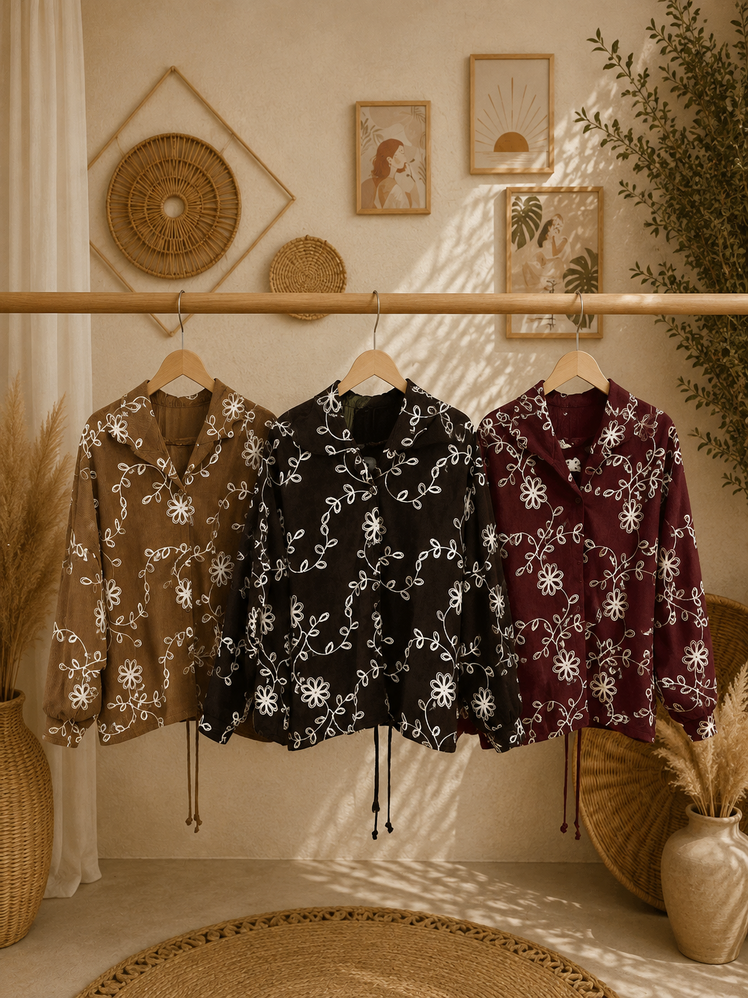 Jacke "FLOWER" - bestickte Jacke in verschiedenen Farben