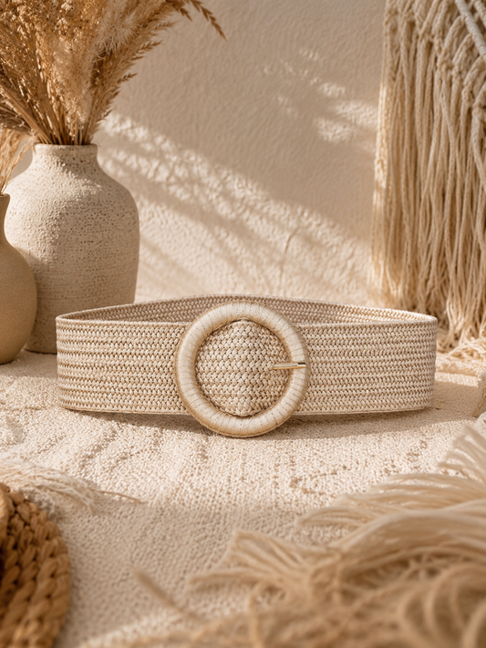 Gürtel "Jill" creme | gold - Tailliengürtel