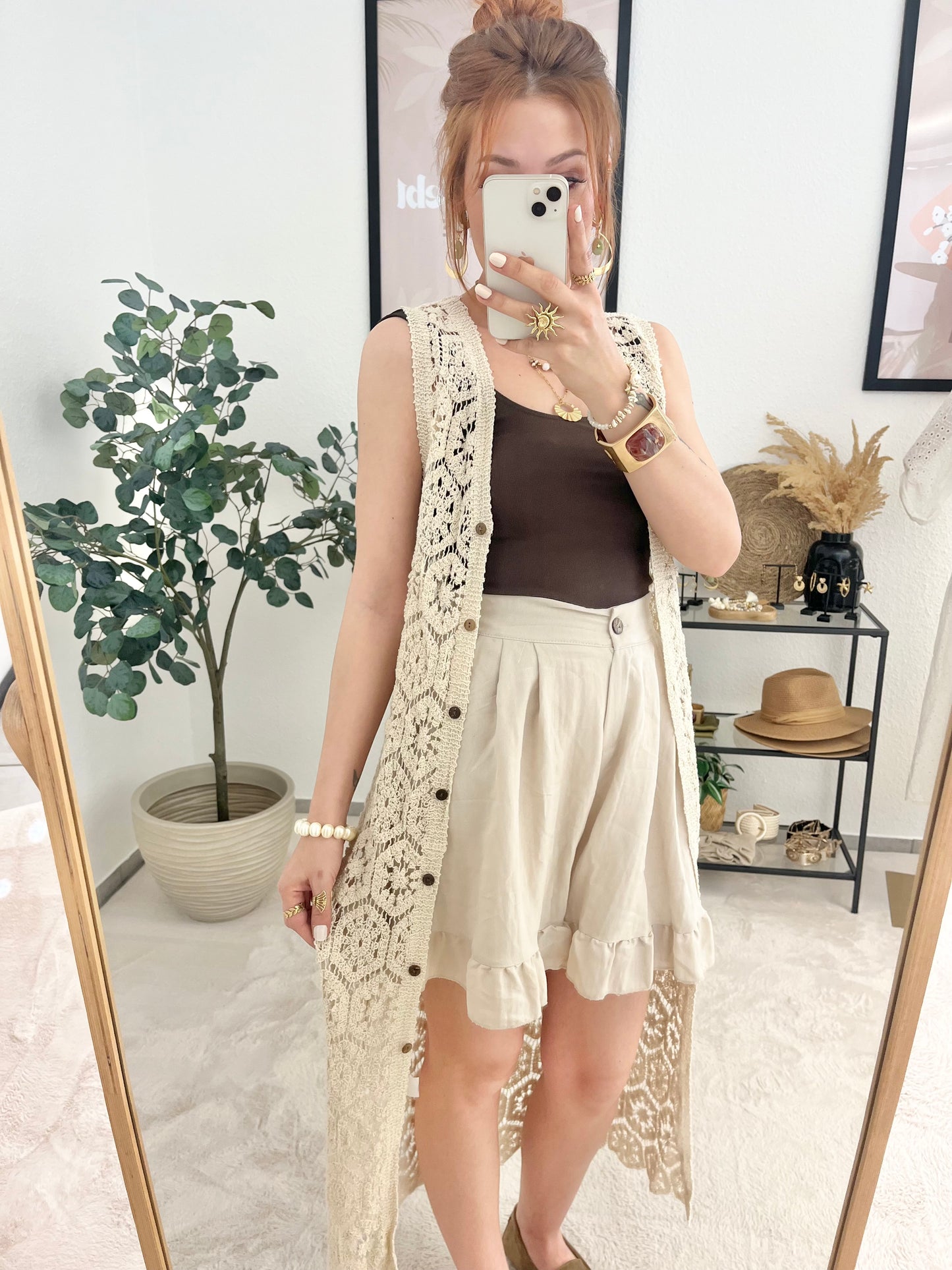 Jacke "Kelly" - Häkeljacke mit Knöpfen Bohojacke