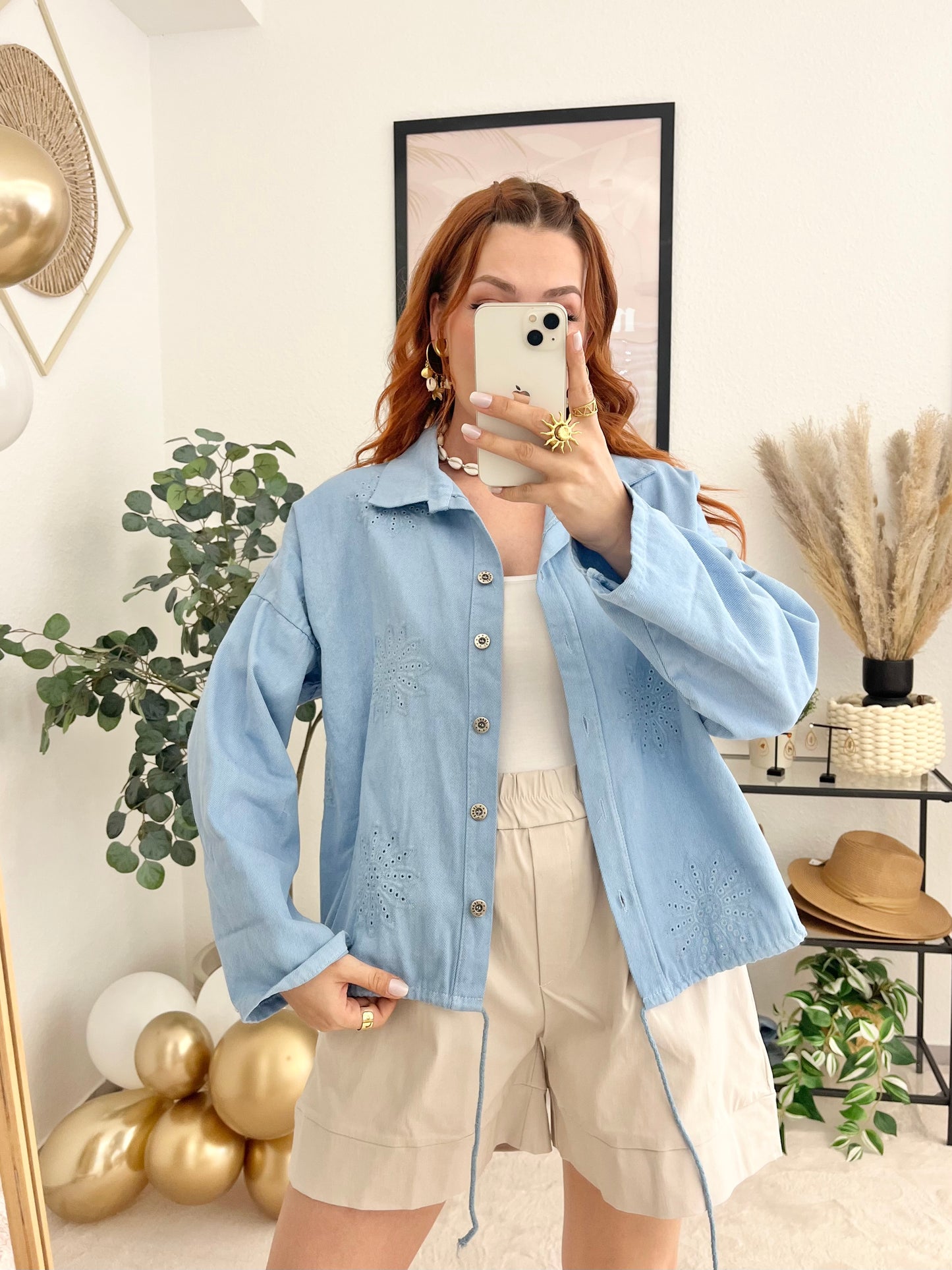 Jeansjacke "Monika" blau - Bohostil Jacke