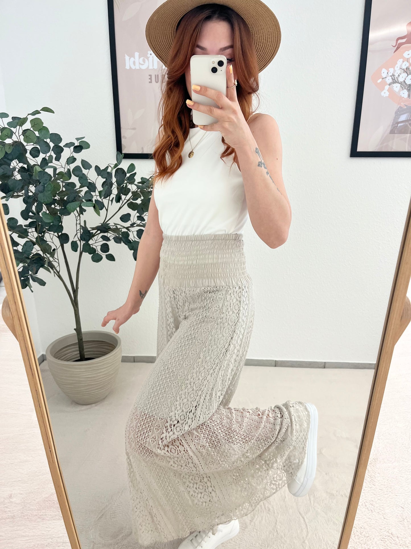 Hose "Hailey" - Highwaist Spitzenhose