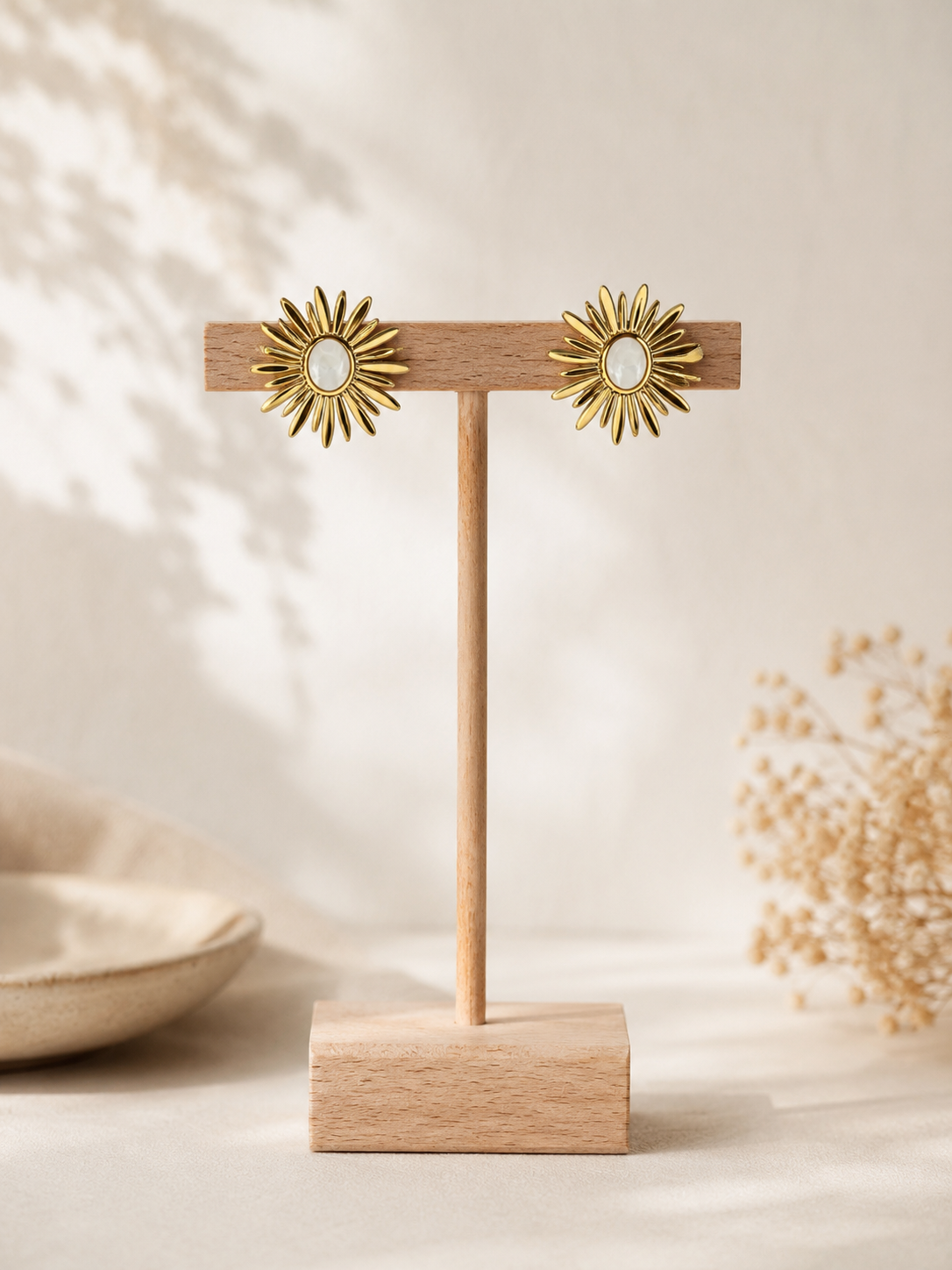 Ohrring "Sol" gold/silber - mit Perlmuttstein