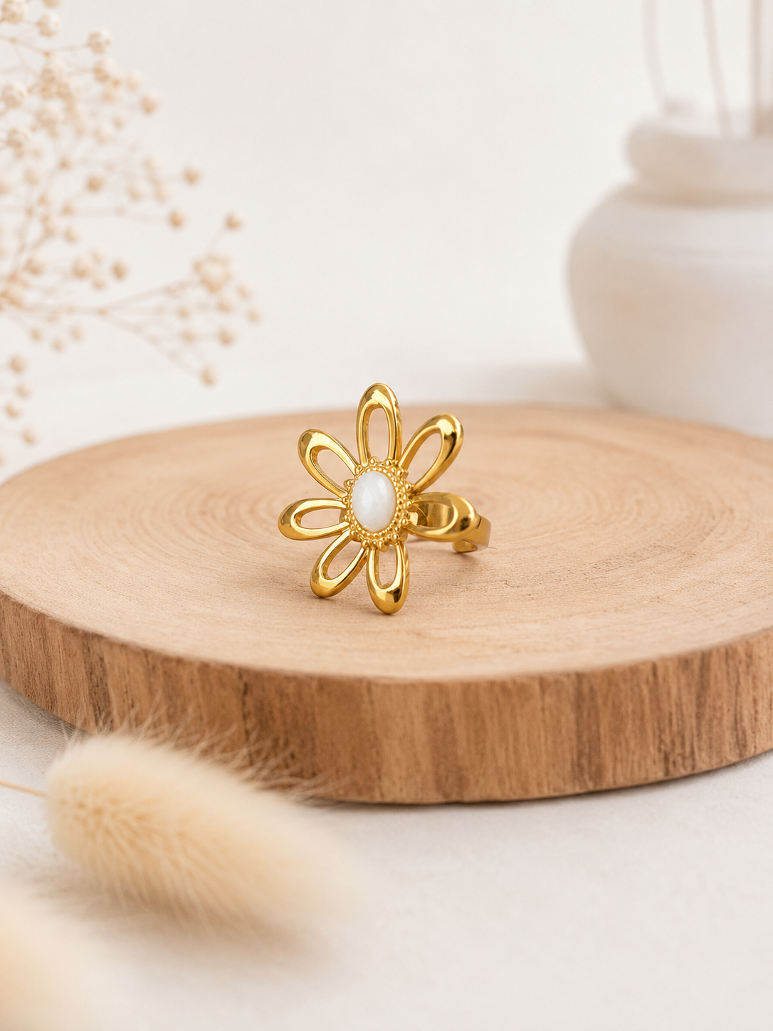 Statementring "FLOWER" gold