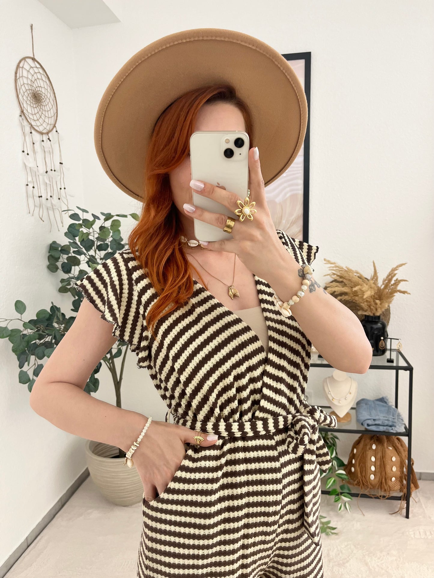 Jumpsuit "Maike" - niedlicher gestreifter kurzer Jumpsuit