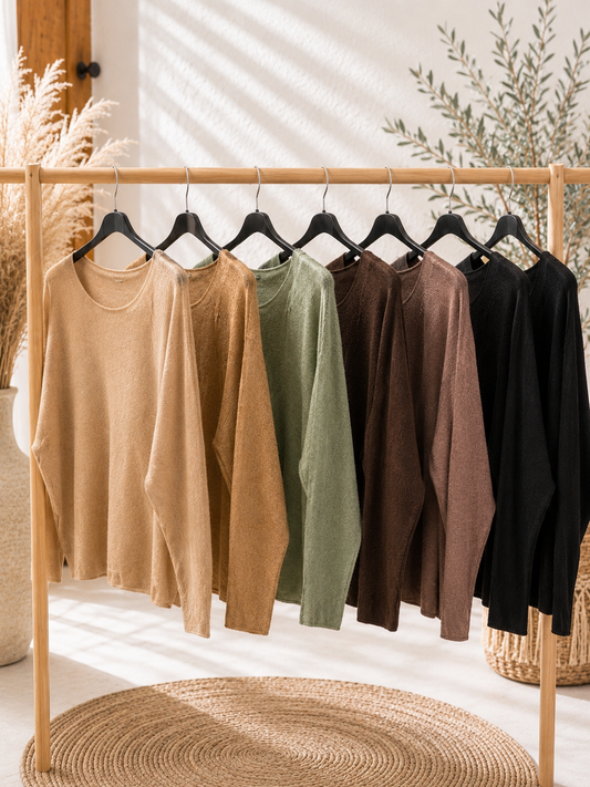 Pullover "Marta" - verschiedene Farben | langarm Pullover mit Rundauschnitt
