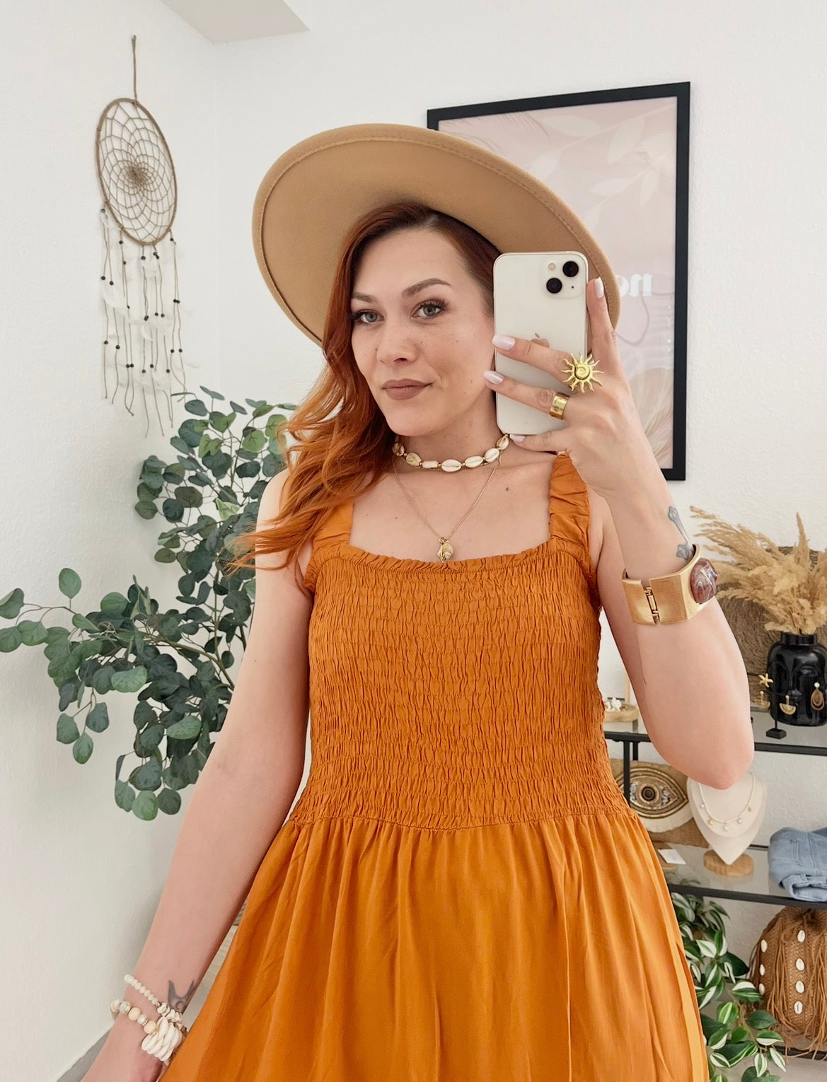 Maxikleid "Gabriella" kupfer - leichtes Sommerkleid