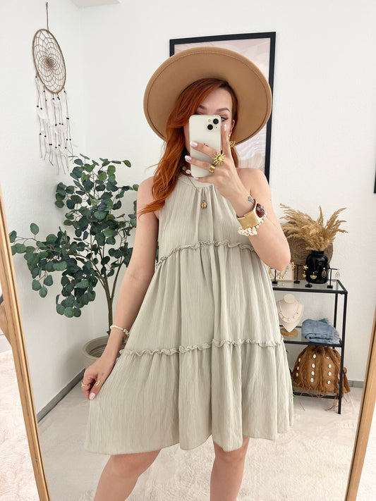 Kleid "Johanna" beige - süßes Sommerkleid mit Rüschen