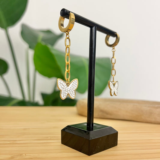 Ohrringe Butterfly long gold