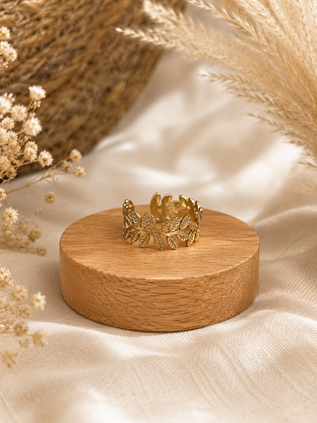 Ring "Blätter" - Silber/Gold größenverstellbar