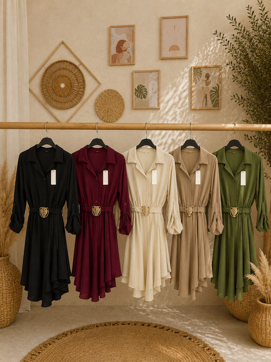 Kleid "SHILA" mit Brosche