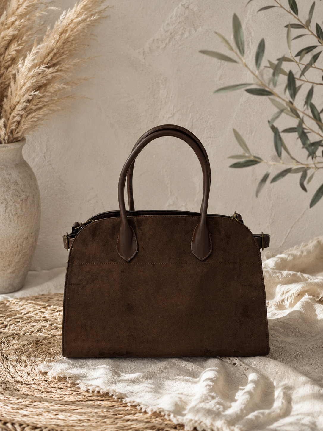 Wildlederoptik Henkeltasche "LUCIA"  mit Tragegurt - in verschiedenen Farben