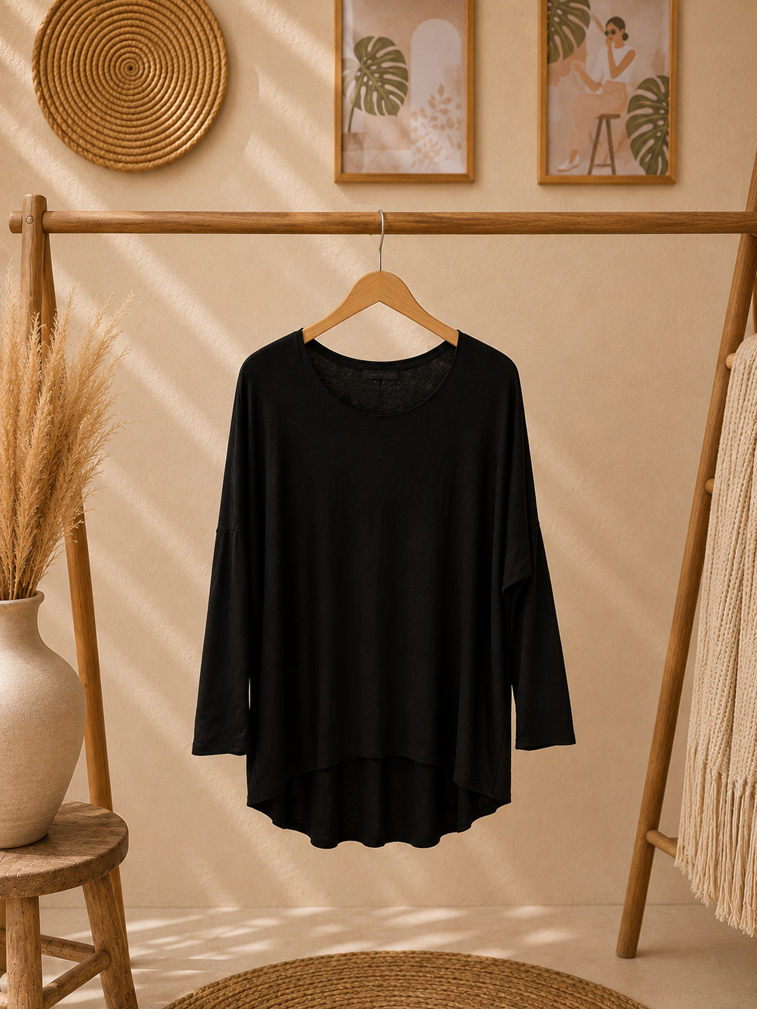 Langarm Shirt "LINDSEY" - verschiedene Farben