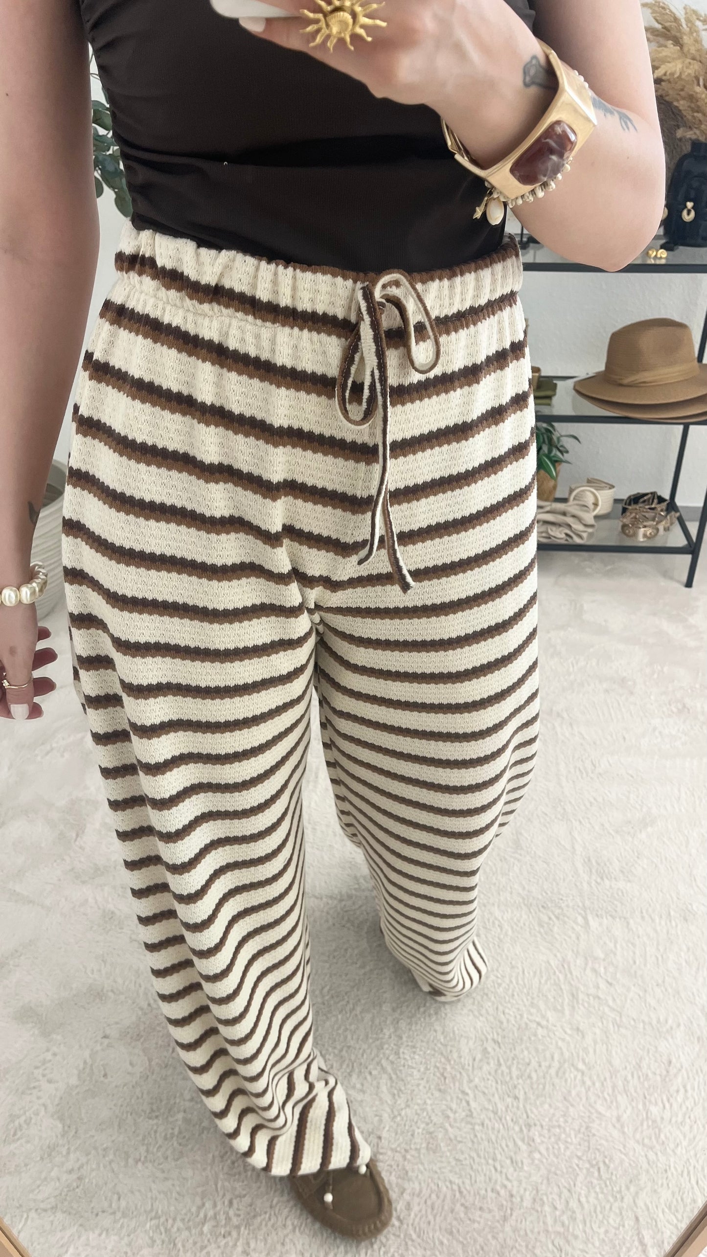 Hose "Celina" - gestreifte leichte Hose