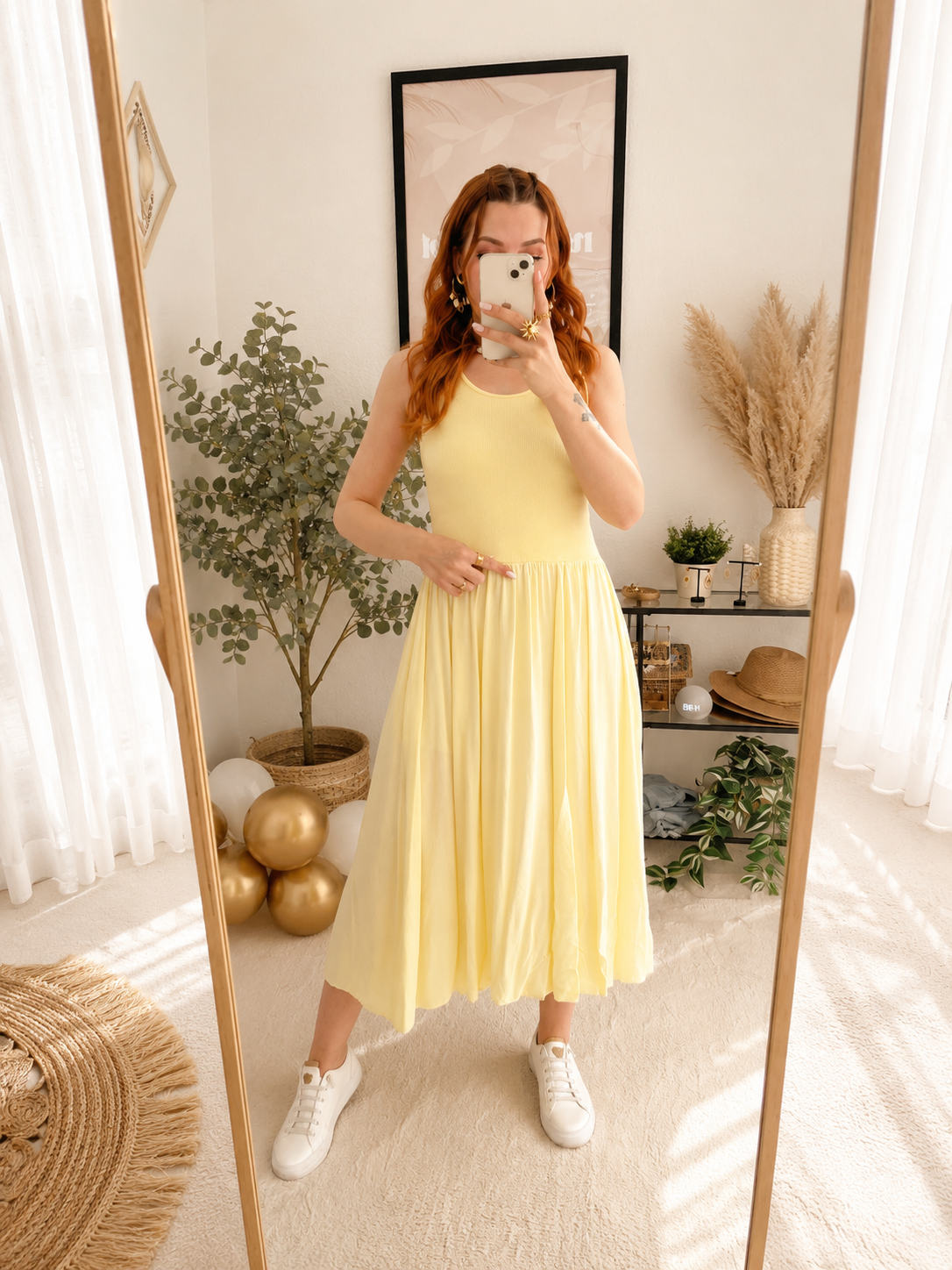 Kleid "Penelope" gelb - leichtes Sommerkleid mit Taschen