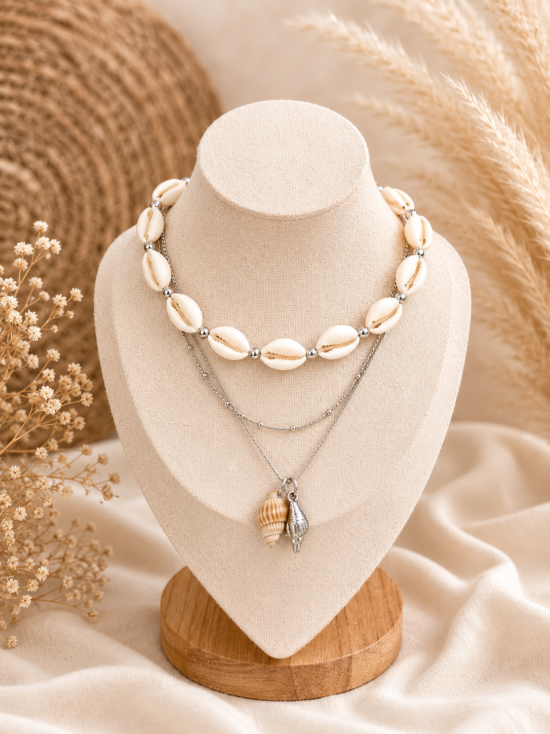 Kette "Shelly" silber - 3er Set Kette