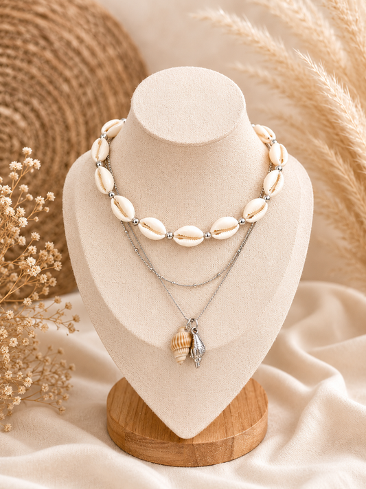 Kette "Shelly" silber - 3er Set Kette