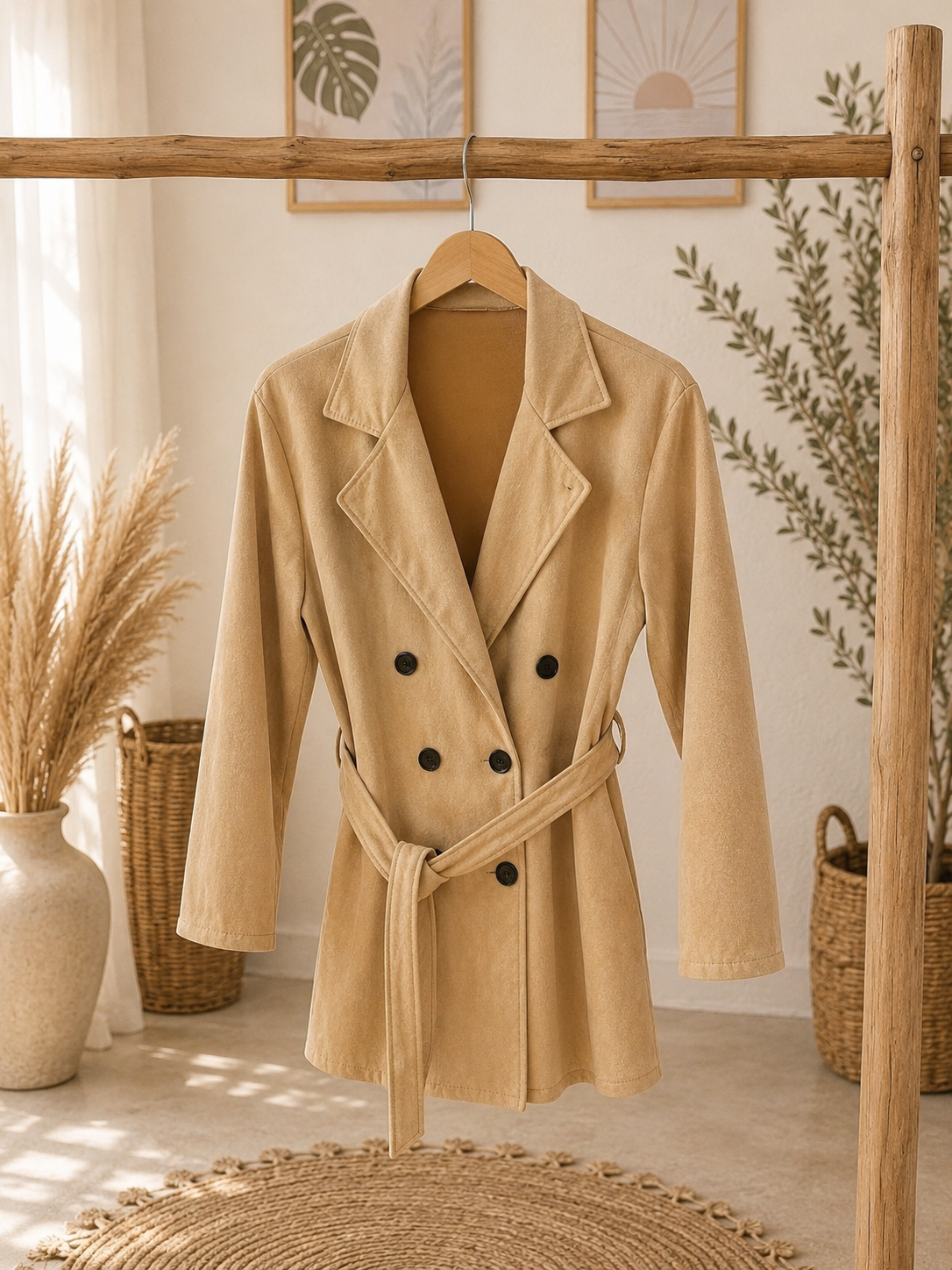 Trenchcoat "IRINA" - Wildlederoptik - verschiedene Farben