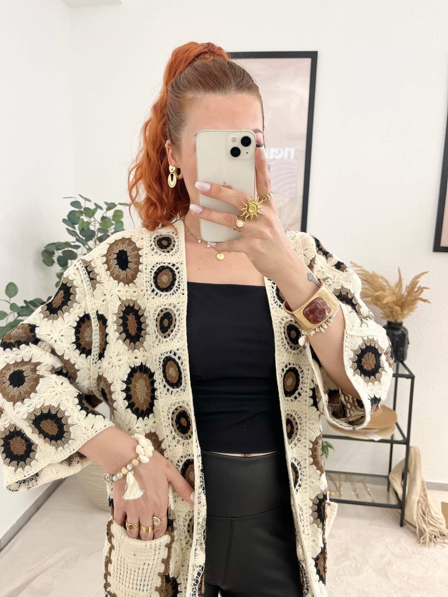 Häkel Cardigan "Luana" - Bohostil Jacke mit Muster