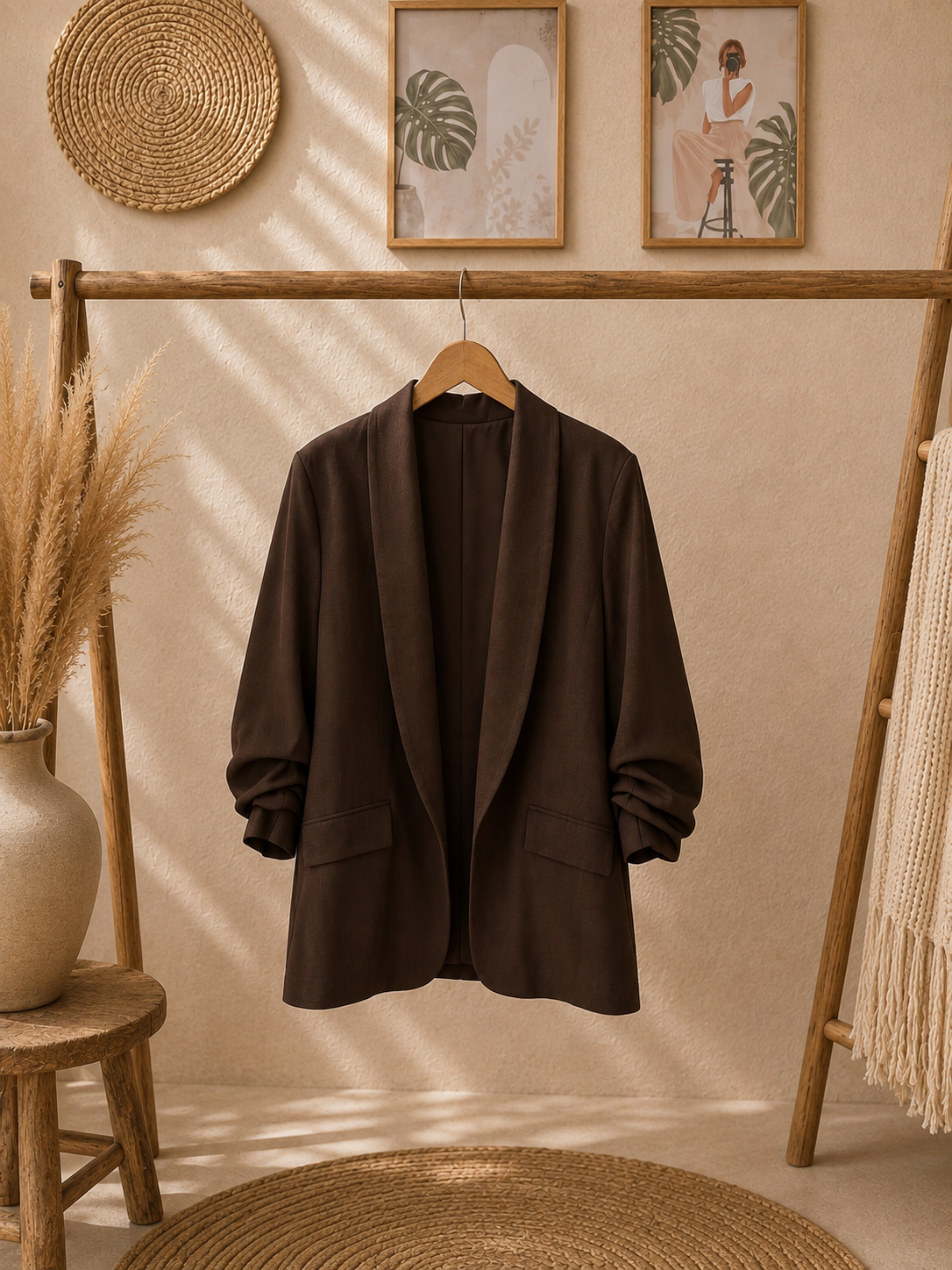 Blazer "DENISA" - geraffte Ärmel in zwei Farben