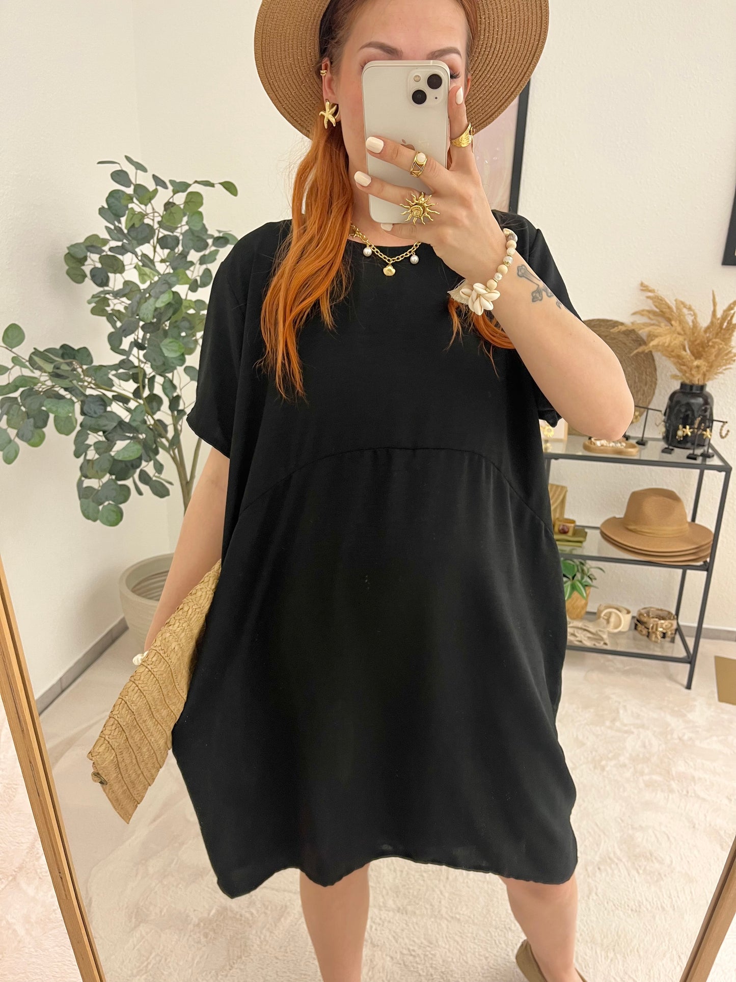Kleid "Felina" schwarz - leichtes Midikleid