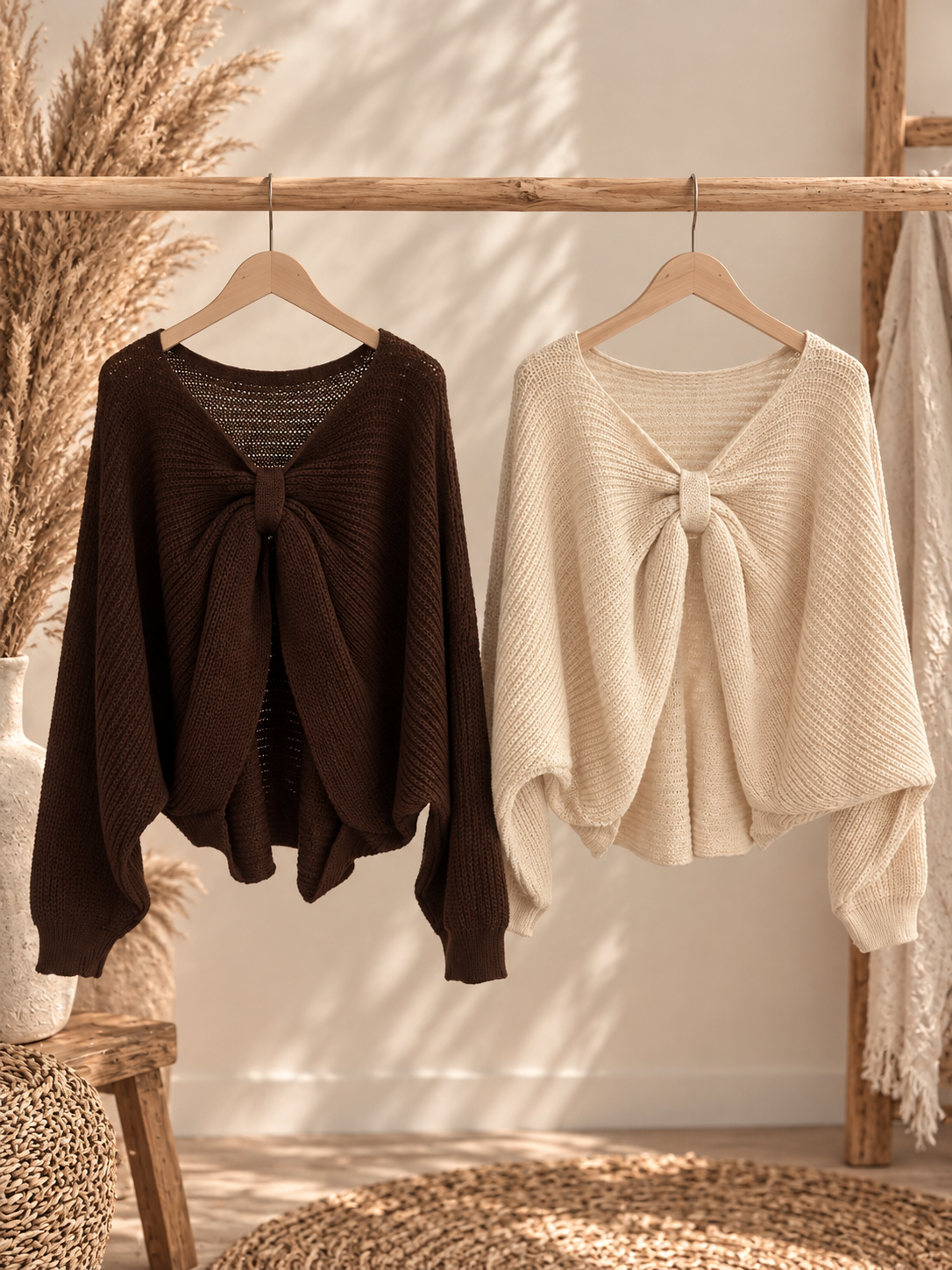 Pullover "KNOTI" - Braun / Creme