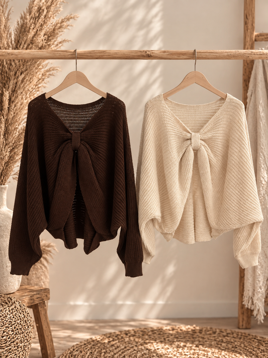 Pullover "KNOTI" - Braun / Creme