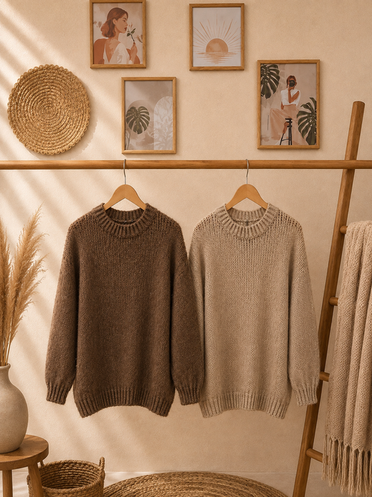 Pullover "JALIA" beige/braun
