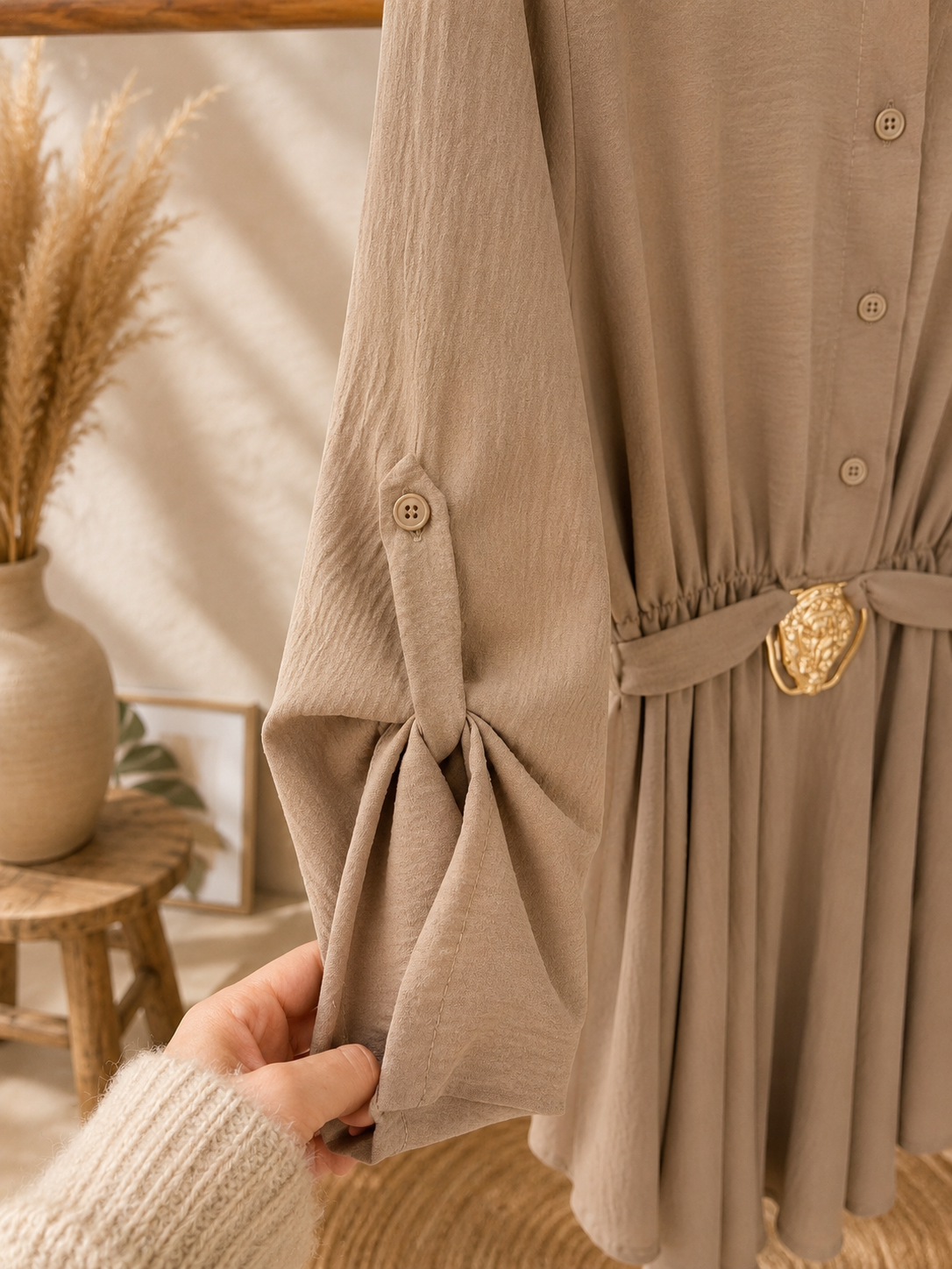 Kleid "SHILA" mit Brosche