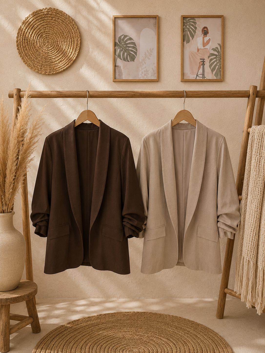 Blazer "DENISA" - geraffte Ärmel in zwei Farben
