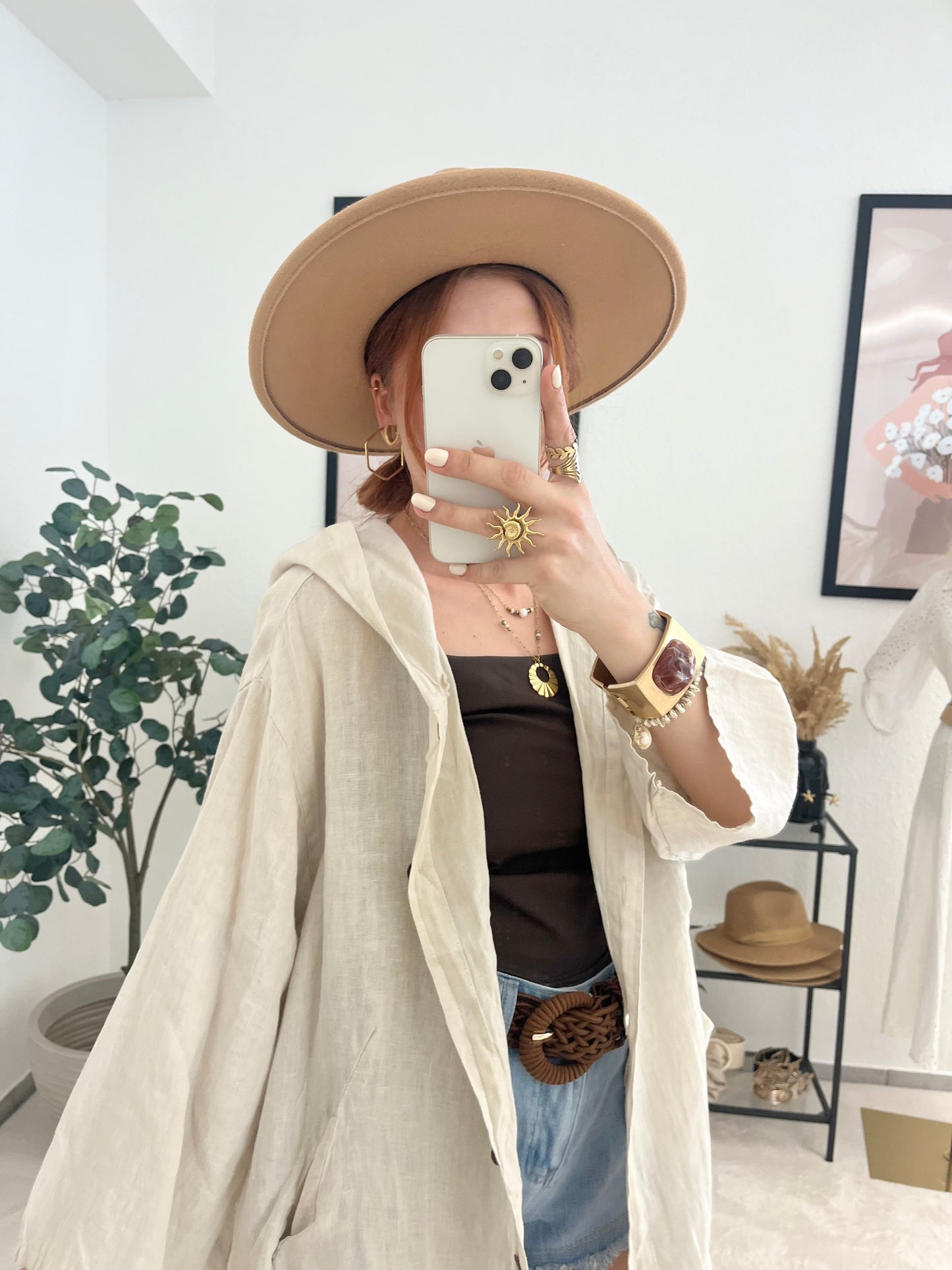 Jacke "Tonie" - mit Kapuze Bohojacke mit Holzknöpfen