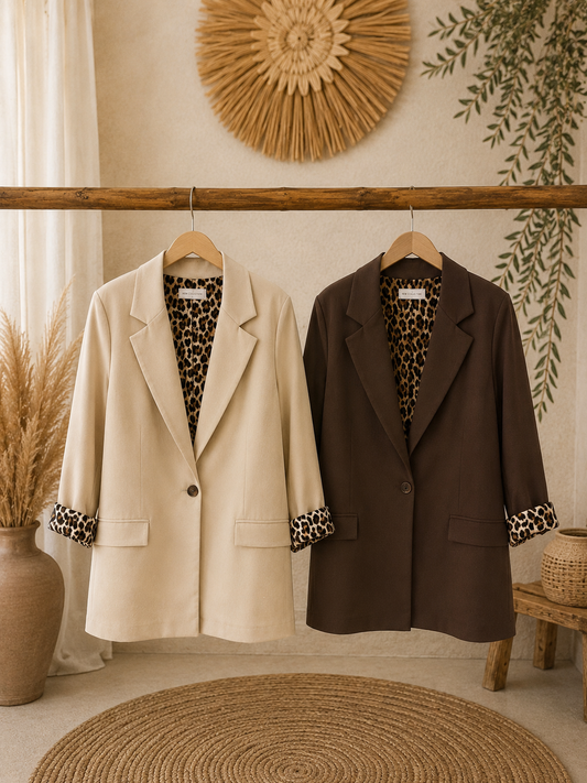 Blazer "LEOLY" - in Beige / Braun