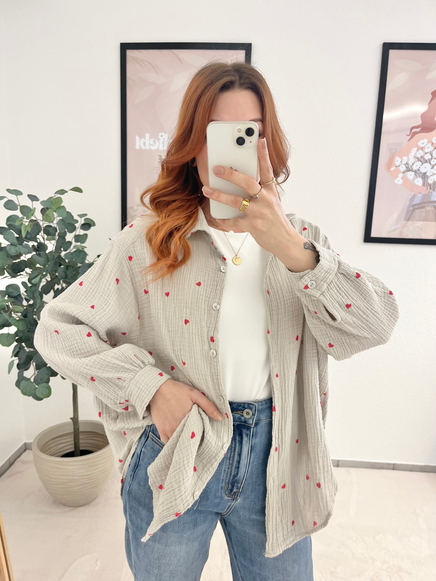 Bluse Musselin Herzi
