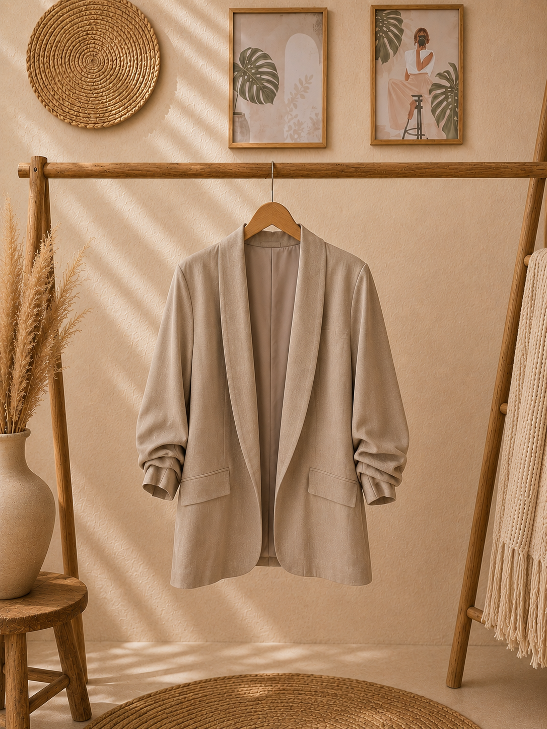 Blazer "DENISA" - geraffte Ärmel in zwei Farben