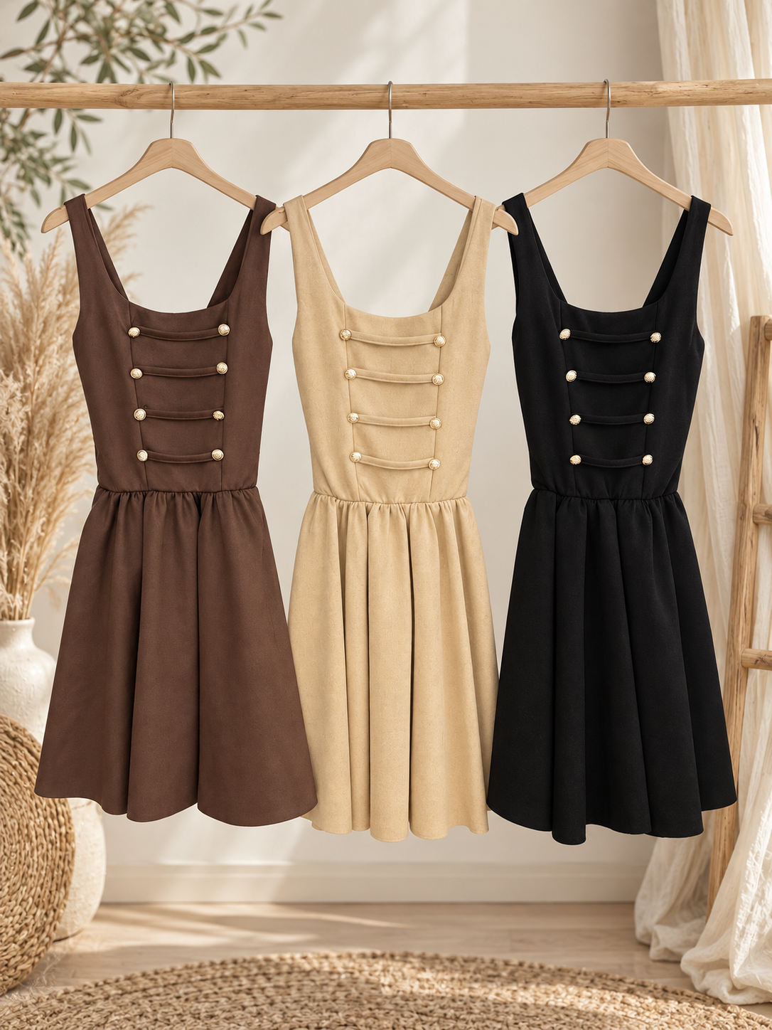 Kleid "OCTOBER" - Wildlederoptik mit folgenden Details - in verschiedenen Farben