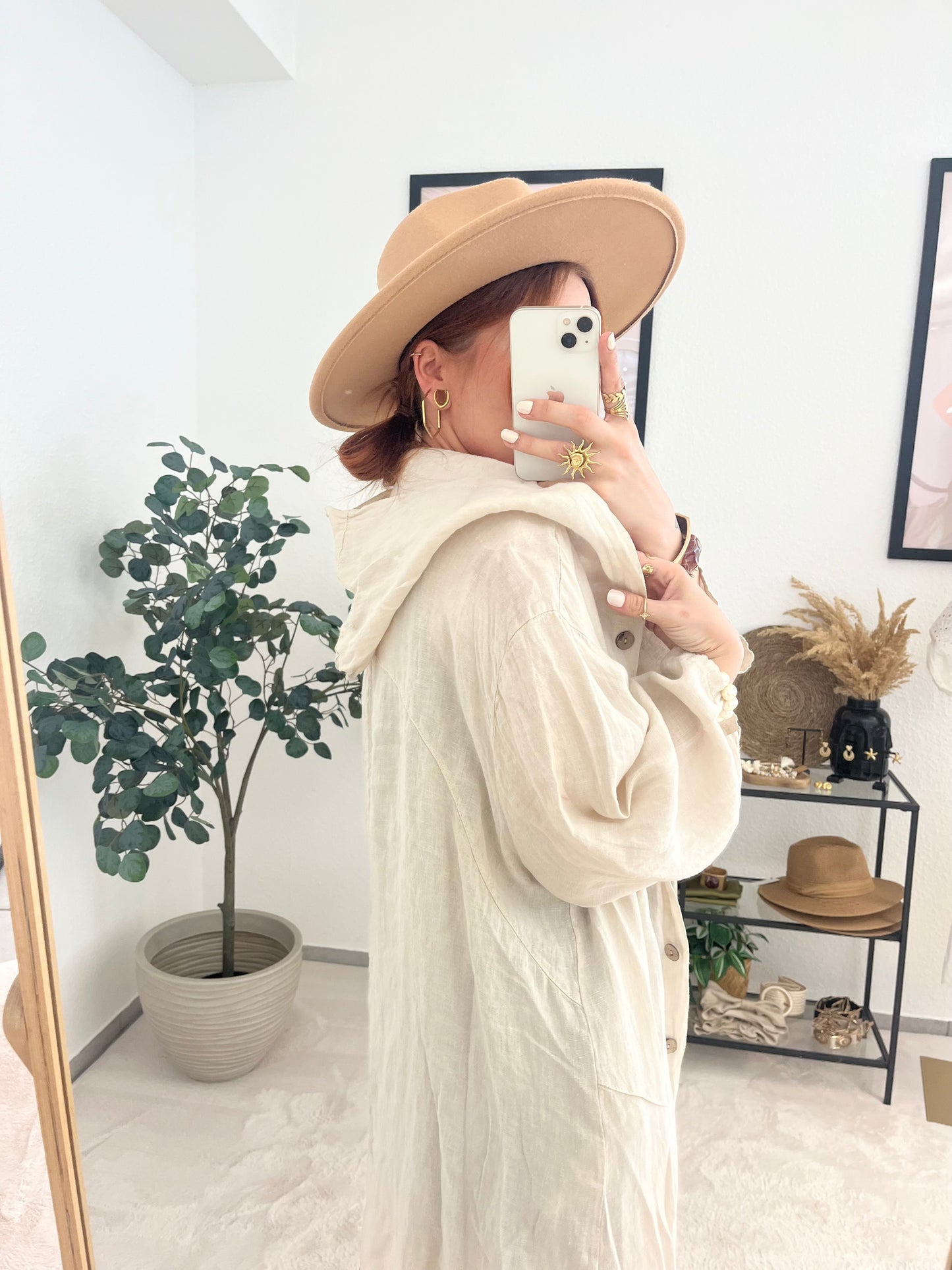 Jacke "Tonie" - mit Kapuze Bohojacke mit Holzknöpfen