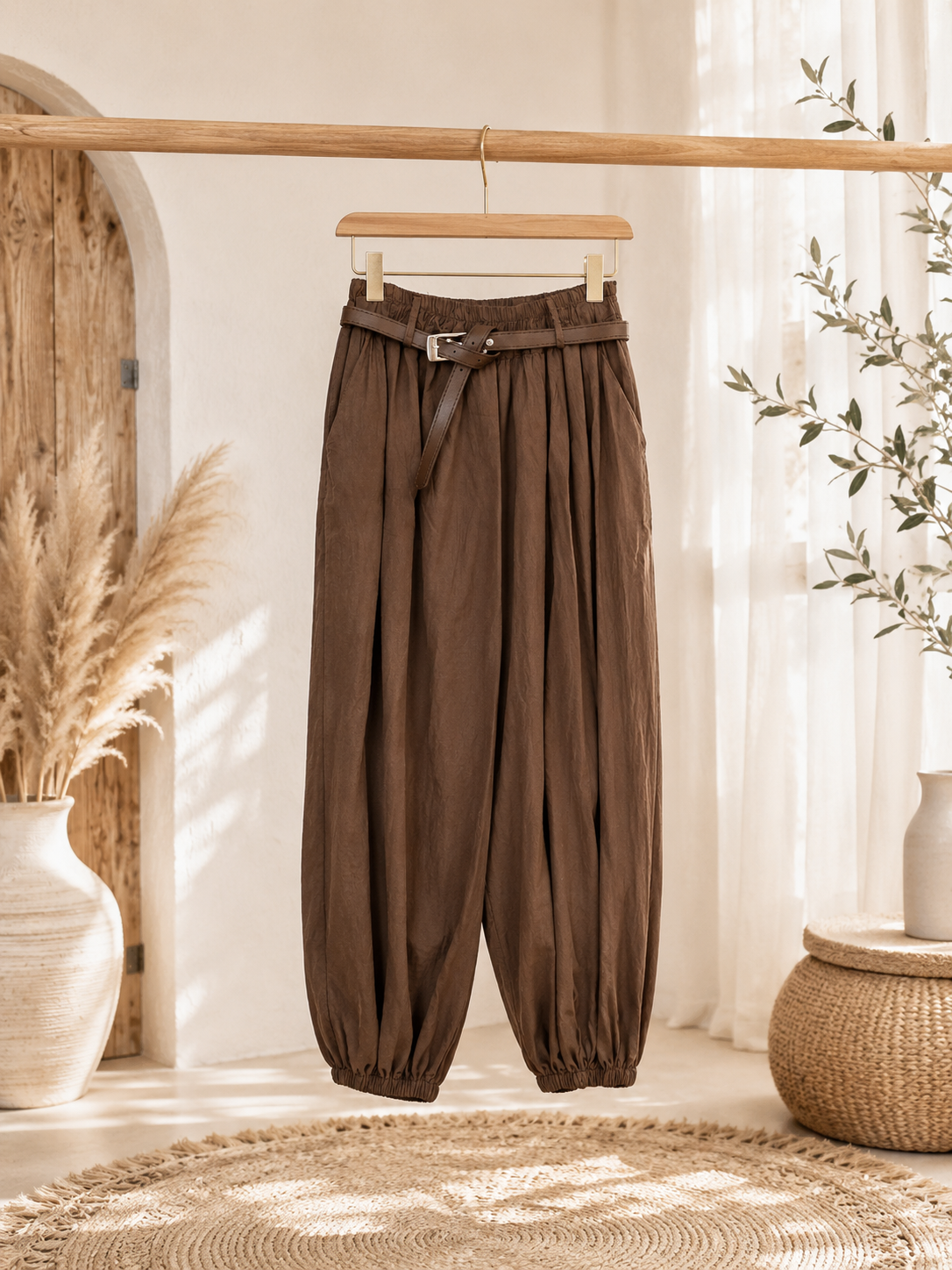 Ballonhose "Belli" Braun mit Gürtel