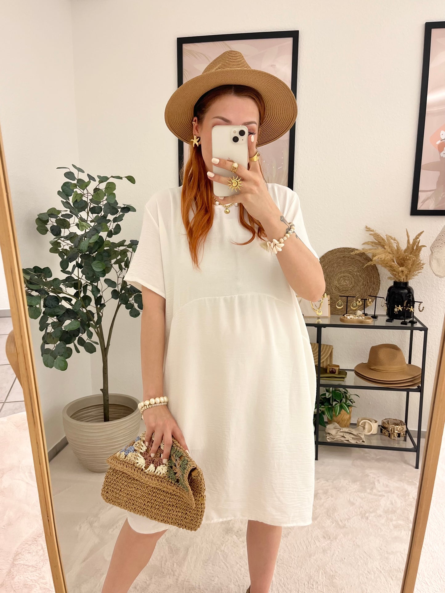 Kleid "Felina" weiß - leichtes Midikleid